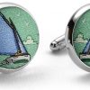 Catboat Race: Cufflinks - Green