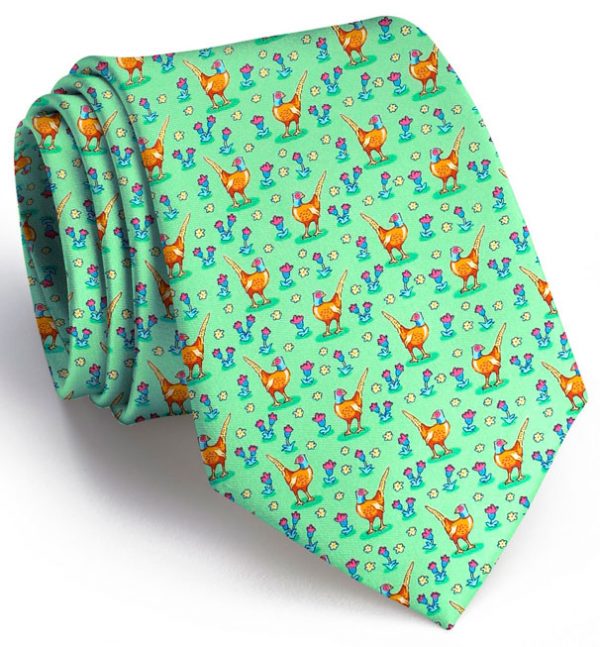 Pheasant Fields: Tie - Mint