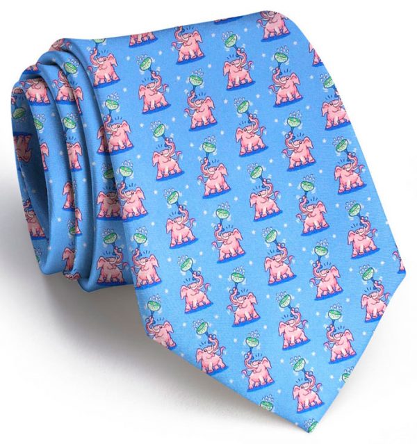 Pink Elephant: Tie - Lt. Blue