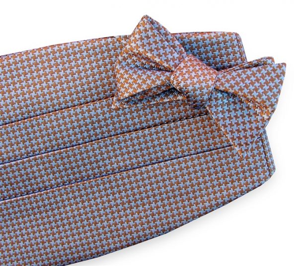 Houndstooth: Cummerbund - Brown/Blue