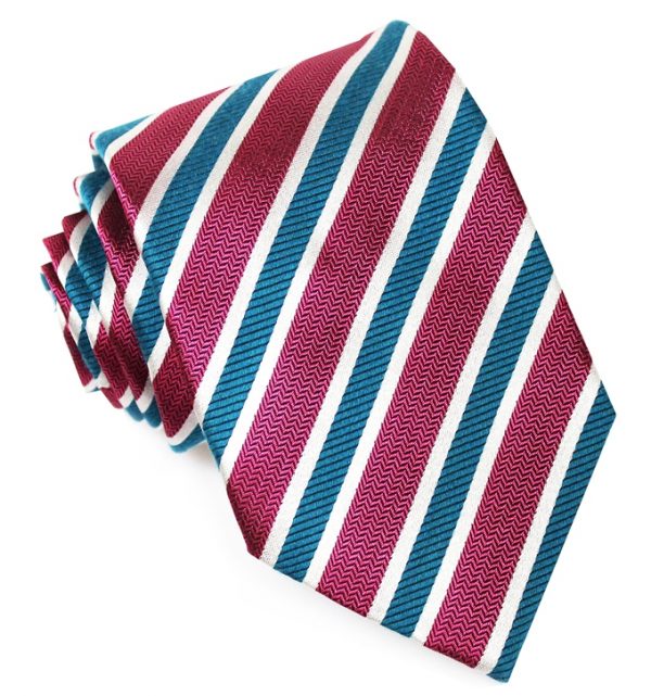 Debonair Stripe: Tie - Magenta