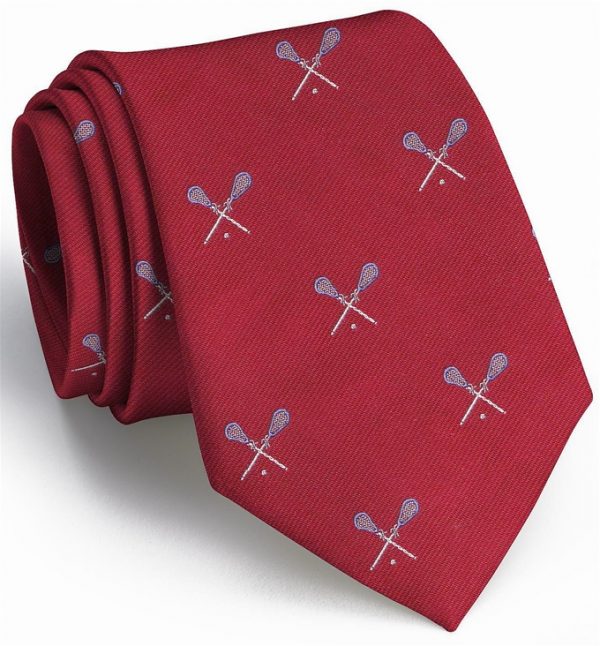 Lacrosse English Woven Pedigree: Tie - Red