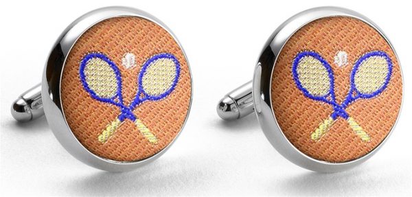 Pedigree Tennis Racket: Cufflinks - Orange