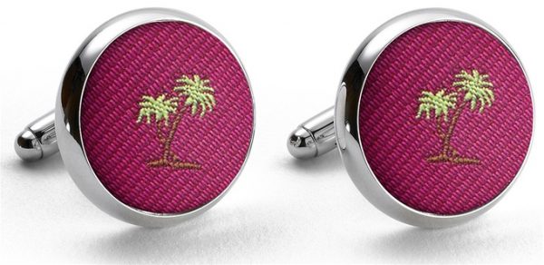 Pedigree Palm Trees: Cufflinks - Fuchsia