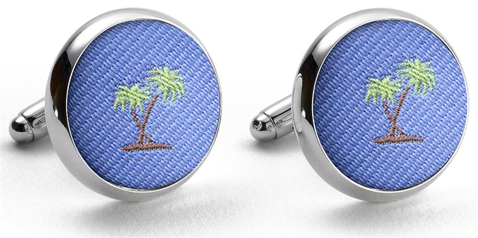 Pedigree Palm Trees: Cufflinks - Blue