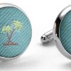Pedigree Palm Trees: Cufflinks - Aqua