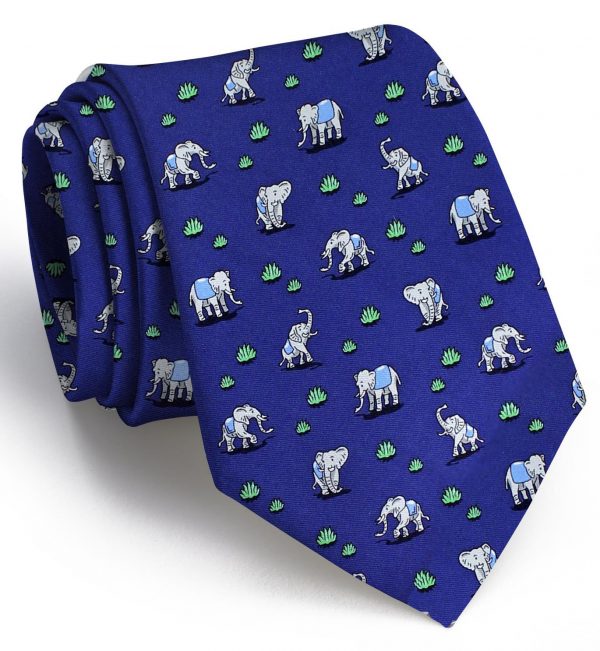 Elephant Club Med: Tie - Navy with Blue