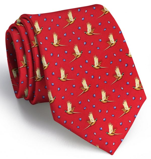 Pheasantly Surprised: Tie - Red