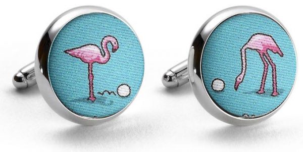 Flamingo Fairway: Cufflinks - Turquoise