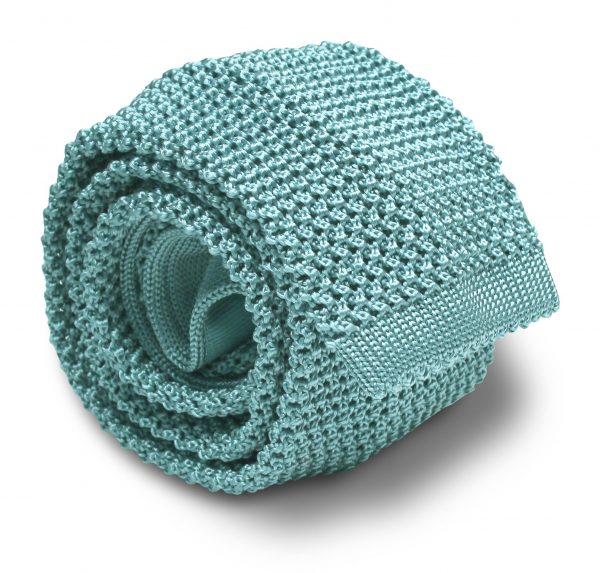 Italian Silk Knit: Tie - Aqua