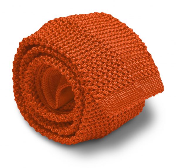 Italian Silk Knit: Tie - Orange