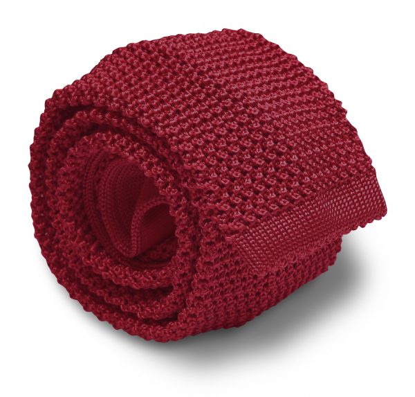 Italian Silk Knit: Tie - Maroon