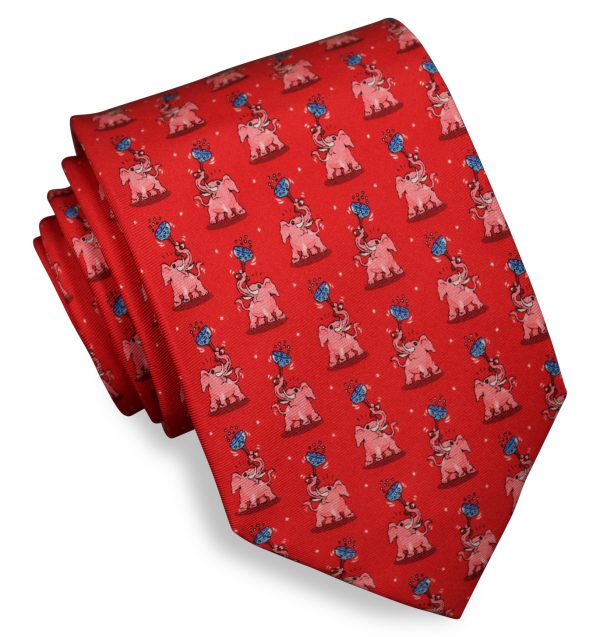 Pink Elephant: Tie - Red