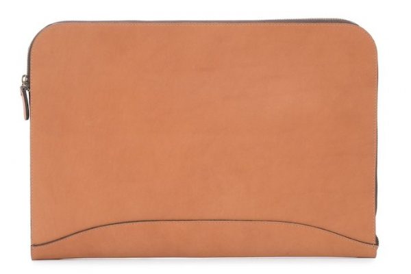 Grant: Zippered Leather Envelope - Mahogany