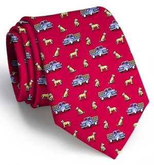 Dogs Love Trucks: Tie - Red