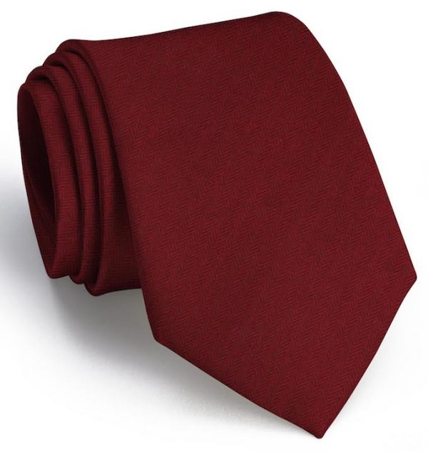 Herringbone Monte: Tie - Red