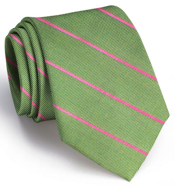 Sheffield Stripe: Tie - Olive/Pink