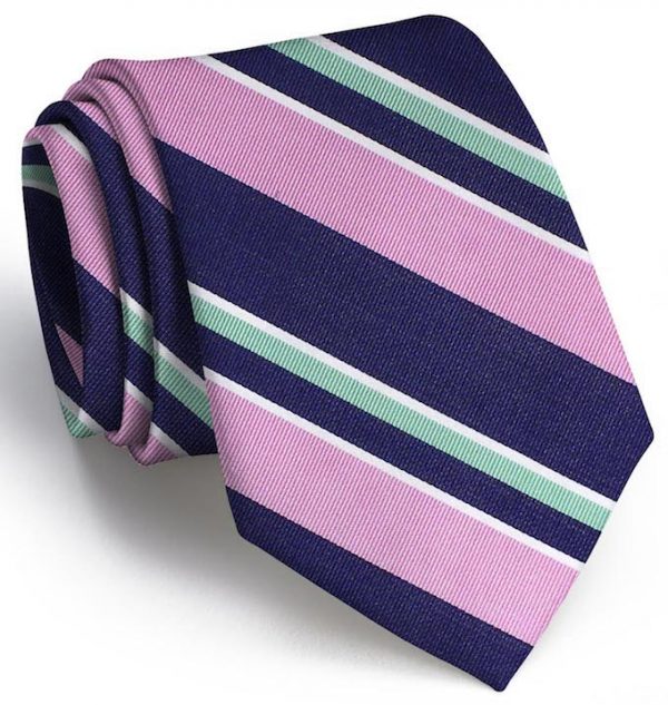 Wayfair Stripe: Tie - Navy/Pink