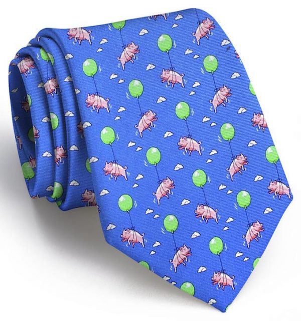 When Pigs Fly: Tie - Blue