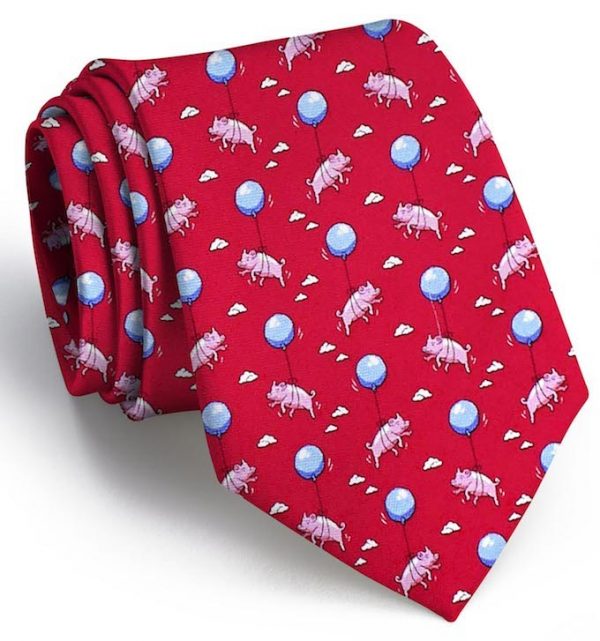 When Pigs Fly: Tie - Red