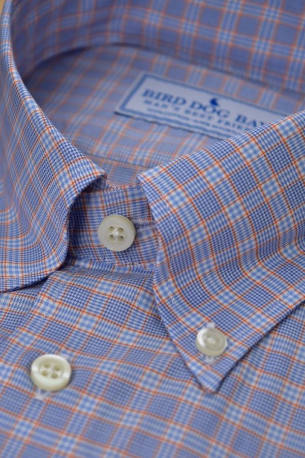Winslow: Woven Cotton Shirt - Blue/Orange
