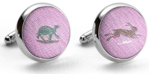 Tortoise & Hare: Cufflinks - Pink