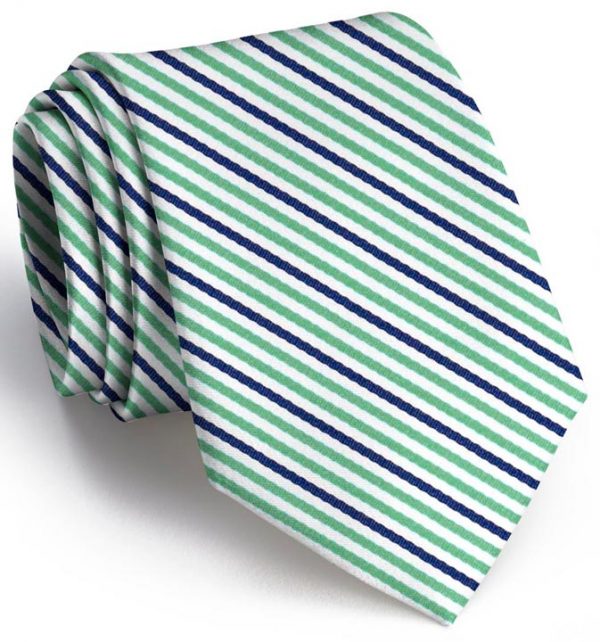Emmet Stripe: Tie - Green/Navy