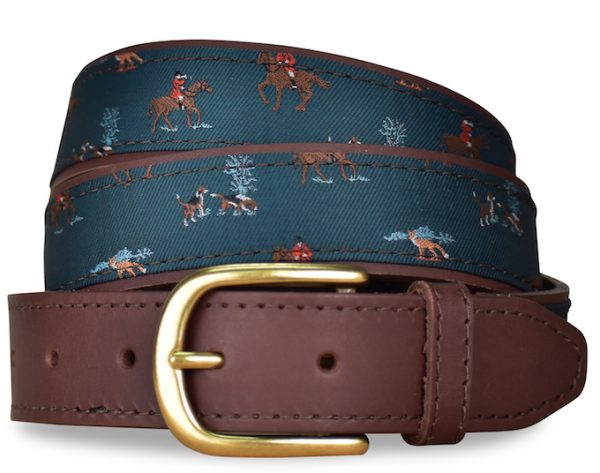 Fox Hunt: Pedigree English Woven Belt - Green