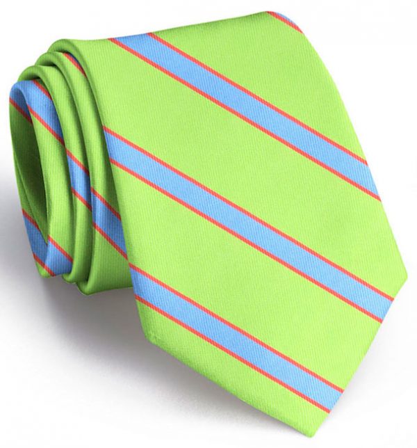 Van Tassel Stripe: Tie - Lime/Blue