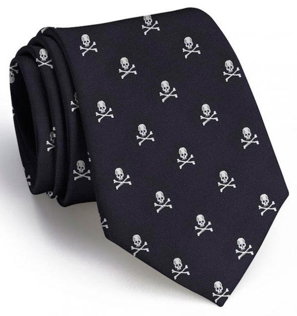 Skull & Crossbones Club Tie: Tie - Black