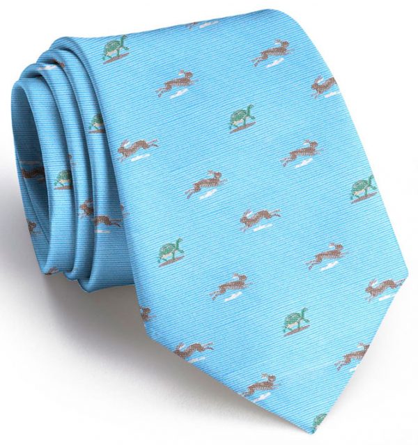 Tortoise and Hare Club Tie: Extra Long - Lt. Blue