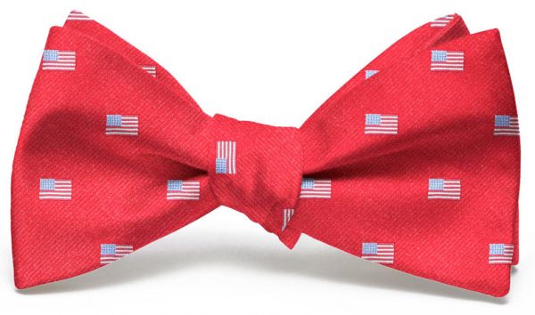 American Flag Club Tie: Bow - Red