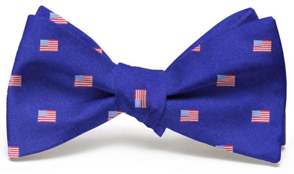 American Flag Club Tie: Bow - Mid Blue