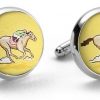 And They're Off: Cufflinks - Yellow