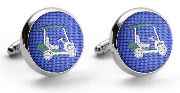 Golf Cart Club Tie: Cufflinks - Blue