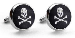 Skull & Crossbones Club Tie: Cufflinks - Black