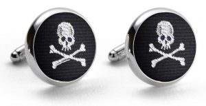 Skull & Crossbones Club Tie: Cufflinks - Black