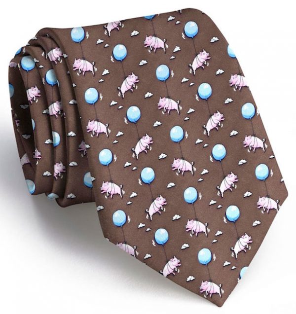 When Pigs Fly: Tie - Brown