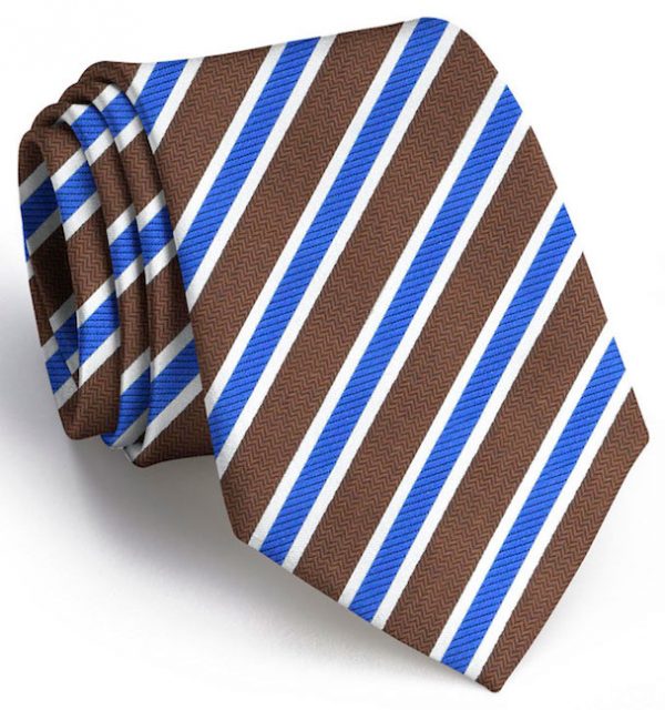 Debonair Stripe: Tie - Brown/Blue