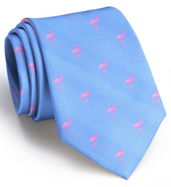 Flamingos: Tie - Light Blue