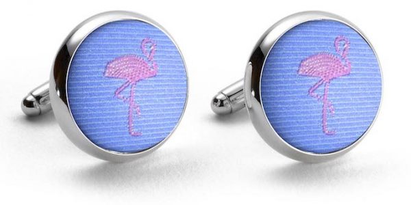 Flamingos: Cufflinks - Light Blue