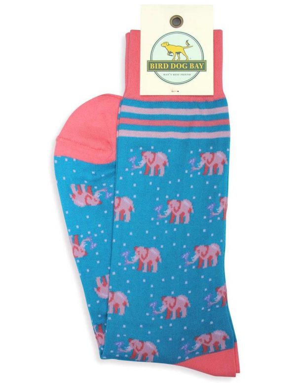 Pink Elephants: Socks - Turquoise