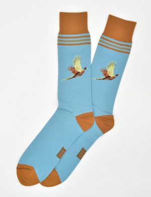 Pheasant Flight: Socks - Blue