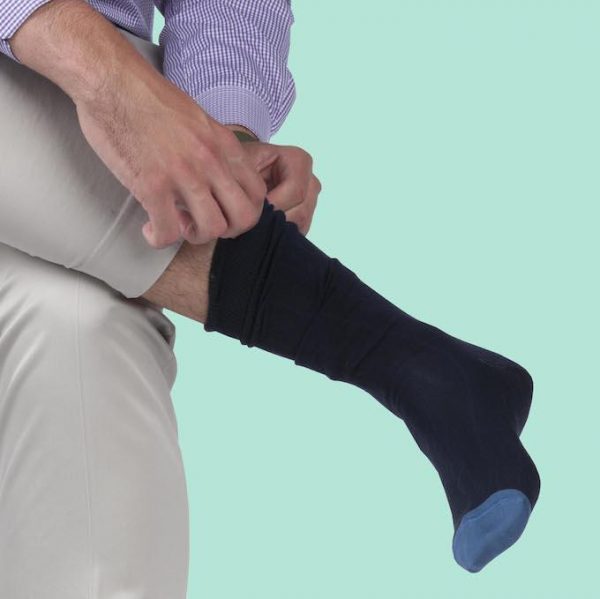 Pedigree Over the Calf Solid: Socks - Blue