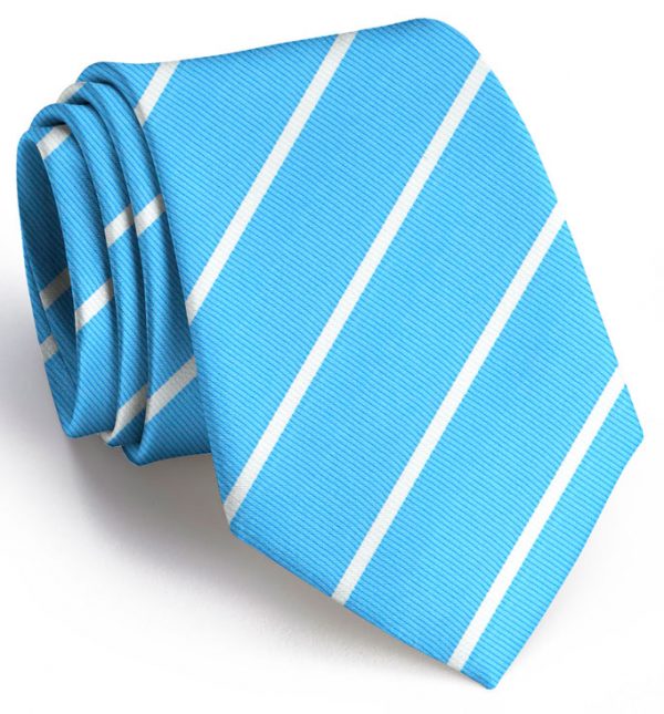 Shipley Stripe: Tie - Turquoise/White