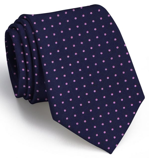 Sutton Spots: Tie - Navy/Pink