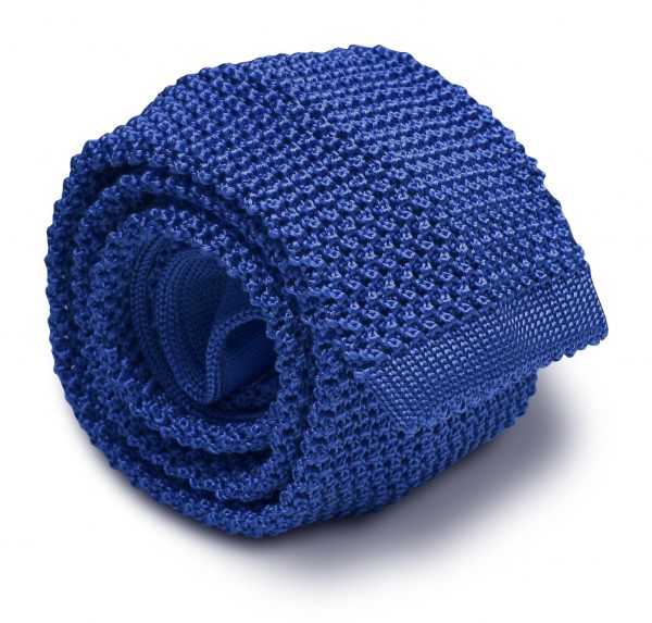 Italian Silk Knit: Tie - Mid-Blue