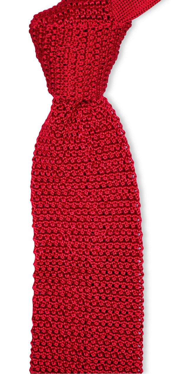 Italian Silk Knit: Tie - Red