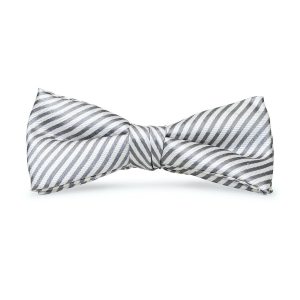 Signature Stripe: Boys Bow Tie - Wolf Grey
