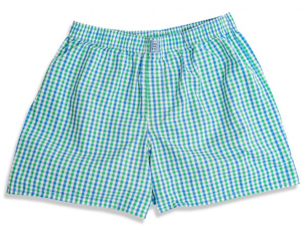 Gingham: Boxers - Green/Blue